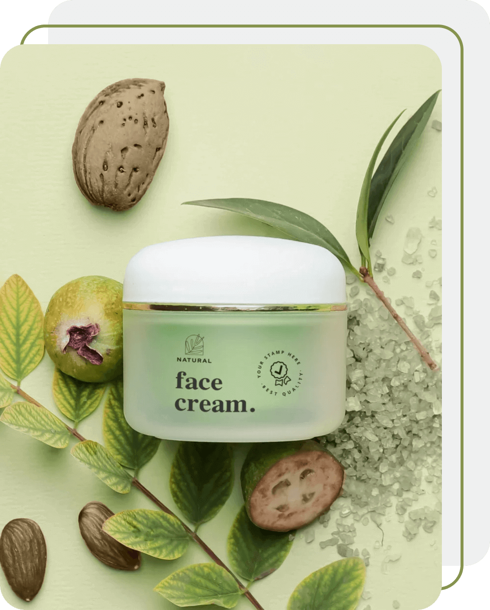 Eco-friendly skincare product with sustainable plant-based raw materials